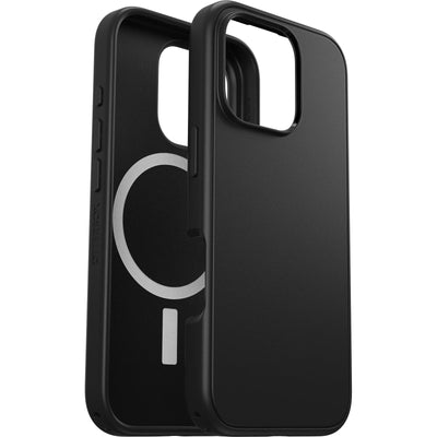 OtterBox Symmetry Series MagSafe Hülle für iPhone 16 Pro, stoßfest, sturzsicher, dünne Schutzhülle, 3X mehr Stürze als nach Militärstandard, Schwarz, Keine Einzelhandelsverpackung