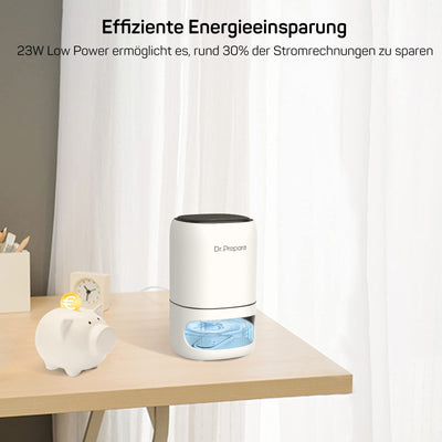 Dr.Prepare Luftentfeuchter Elektrisch 1L Entfeuchter Leise Luftentfeuchter Tragbarer Raumentfeuchter Stromsparende Luftentfeuchter 30m² Gegen Feuchtigkeit für Schrank Wohnzimmer Schlafzimmer Büro