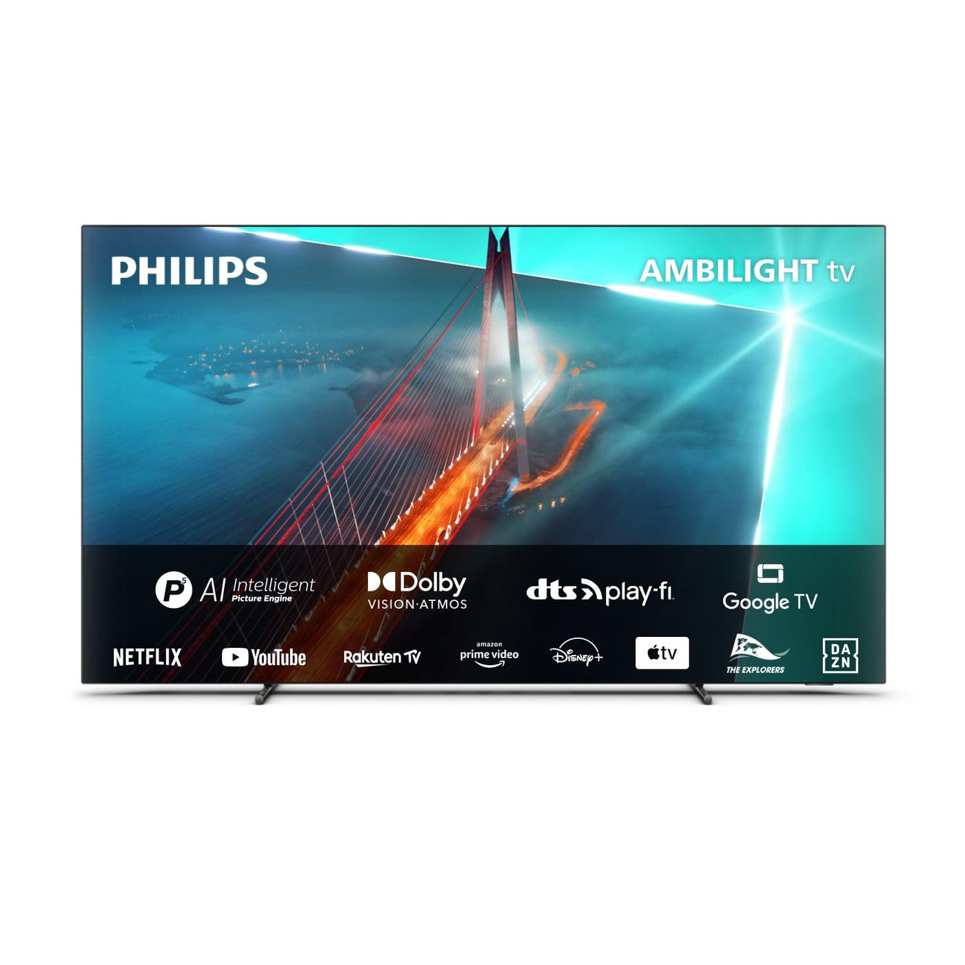 Philips Ambilight TV | 55OLED708/12 | 139 cm (55 Zoll) 4K UHD OLED Fernseher | 120 Hz | HDR | Dolby Vision | Google TV | VRR | WiFi | Bluetooth | DTS:X | Sprachsteuerung