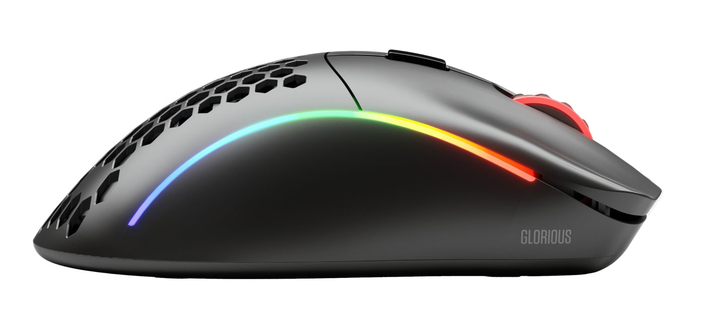 Glorious Gaming Model D Wireless Gaming Mouse – Superleichte 69 g, verzögerungsfreier 2,4-GHz-Funk, bis zu 71 Stunden Akku, RGB-Beleuchtung, BAMF-Sensor, ergonomisch, 6 Tasten – Mattschwarz