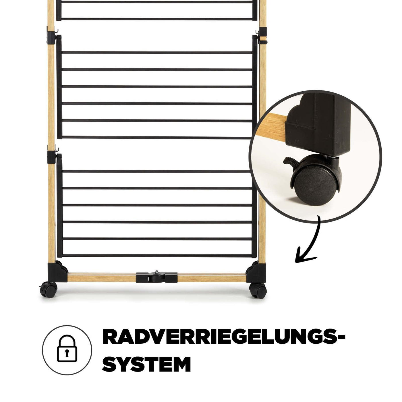 Vitapur Faltbarer Wäscheständer I Trocknen auf Mehreren Ebenen I Standtrockner 69x136x69 cm I Bis zu 20 kg Wäsche I wäschetrockner ideal für kleine Wohnungen I Stabile Räder