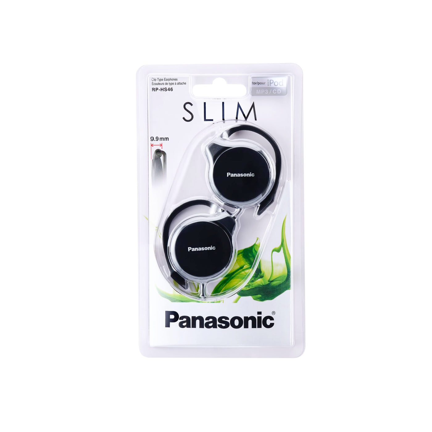 Panasonic RP-HS46-K Clip In-Ear-Kopfhörer - Besonders flach, leicht und angenehm zu tragen, schwarz