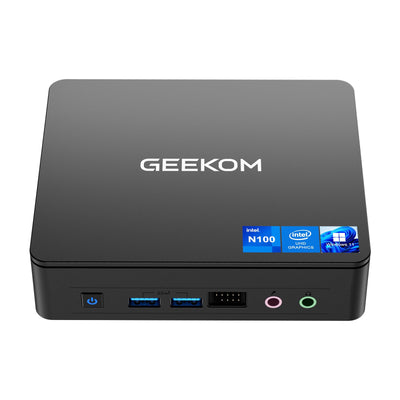 GEEKOM Mini PC, 2024 Air12 Lite Mini-Computer, Intel Alder Lake N100, 3,4 GHz Burst, 4 Kerne, 4 Threads, Intel UHD Graphics, 8 GB RAM, 256 GB SSD, Windows 11 Pro.