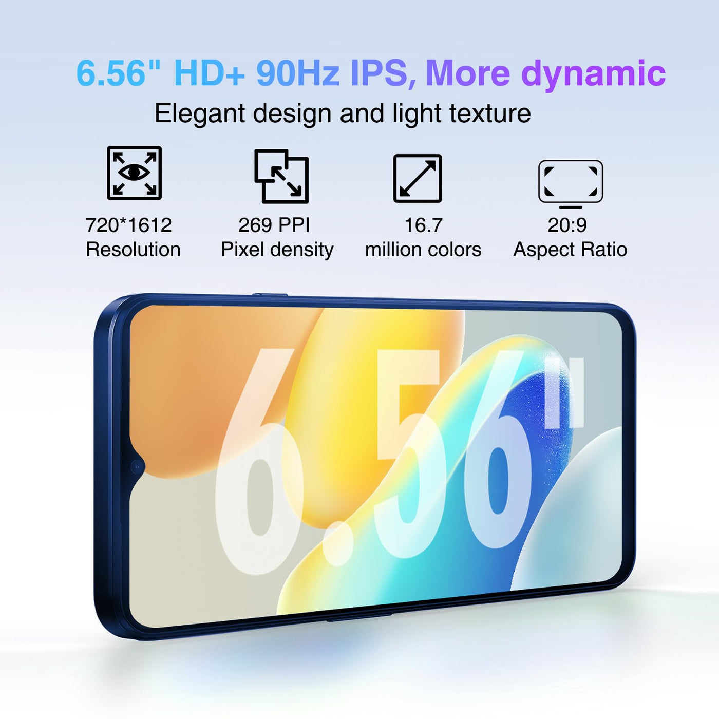 DOOGEE N55 Pro(16GB+256GB) Android 14 Smartphone Ohne Vertrag günstig 6.56" HD+ 90Hz Handy,5180mAh 13MP+8MP Kamera Octa Core Dual SIM 4G Simlockfreie Handys Gesichtserkennung/OTG/GPS/Widevine L1 2024