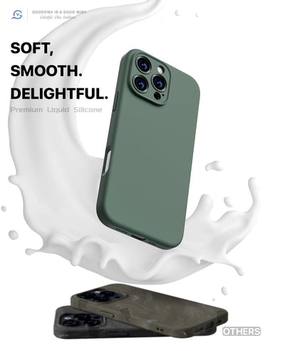 GOODVISH 3 in 1 für iPhone 16 Pro Hülle mit 2 Stück Schutzfolie, Liquid Silikon Handyhülle [Upgraded Kameraschutz] Soft Mikrofaserfutter Kratzfest stoßfeste Schutz Case für iPhone 16 Pro 6.3", Grün