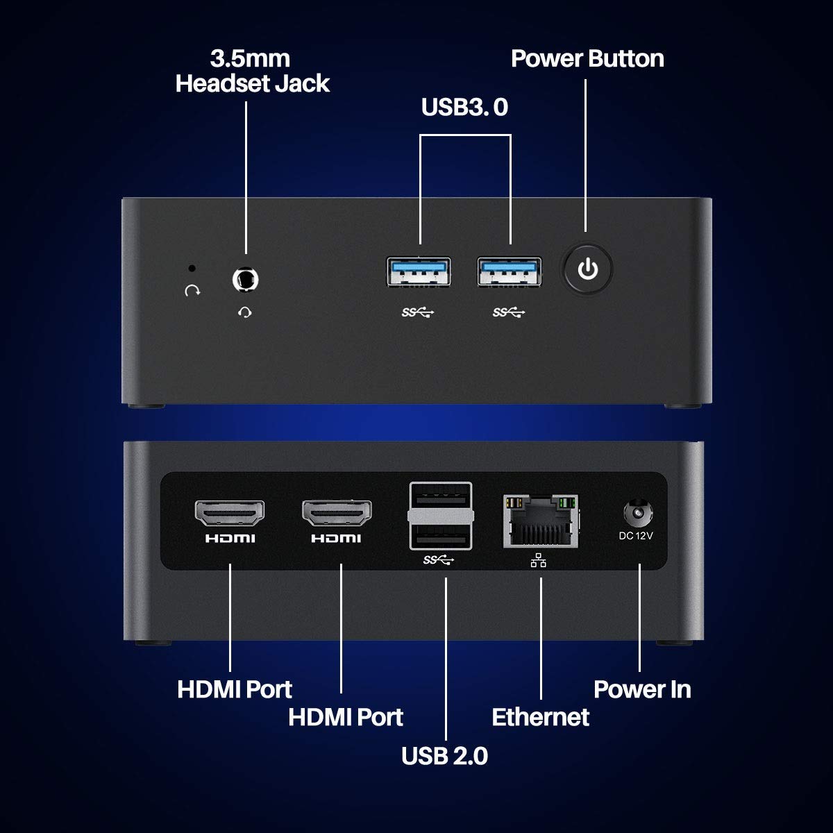 AWOW Mini PC, Atom x7 E3950 8GB DDR4, 128GB M.2 SATA SSD, Mini Desktop Computer, AL34 Micro PC, Wi-10 Pro, 4K HD, Dual HDMI 1.4, 2.4G/5G Dual WiFi, Gigabit Ethernet, 4 X USB, BT 4.2