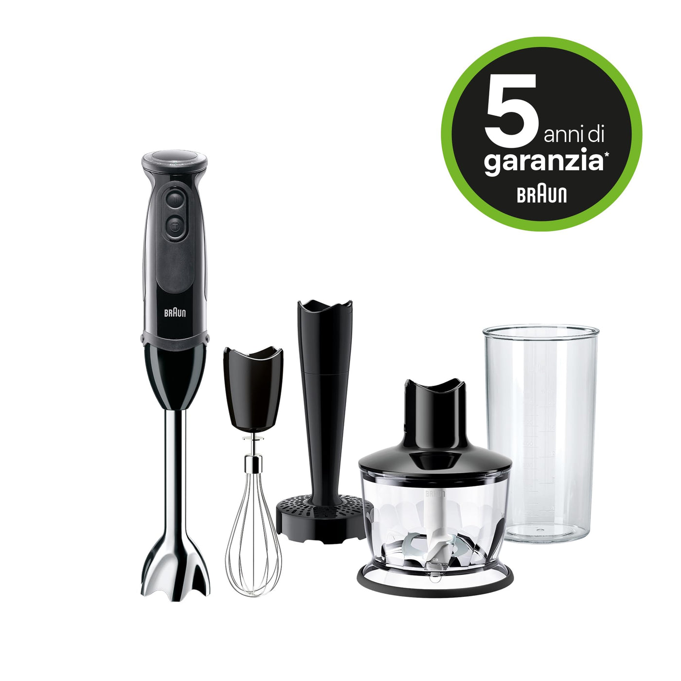 Braun Household MultiQuick 5 MQ 5237 BK Standmixer 0,5 l Stabmixer Schwarz 1000 W