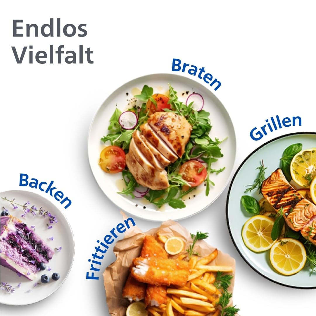 Philips Dual Basket Airfryer 3000-Serie, 9L, 2 Schubladen, Synch-Funktion, Rapid Air Technologie, Vielseitige Große Heißluftfriteuse, 90% Weniger Fett und Energiesparend, HomeID-App (NA350/00)