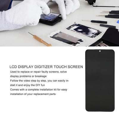 Bildschirmaustausch mit Rahmen 6,5-Zoll-LCD-Display-Digitizer-Touchscreen-Baugruppe mit Reparaturteilwerkzeugen für Galaxy A04 A045