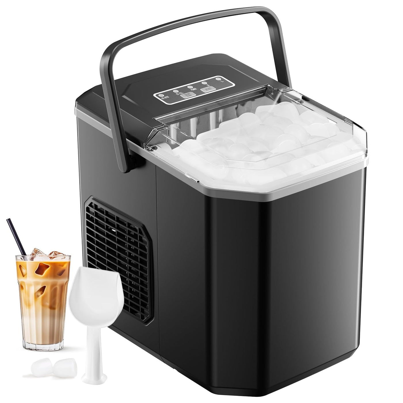 Eiswürfelmaschine, Eiswürfelbereiter Ice Maker 6-13Min Produktionszeit Ice Cube Maker, Eiswürfel Maschine (MEHRWEG)