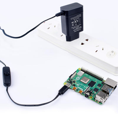 Bruphny Netzteil für Raspberry Pi 4/3, 5.1V 3A USB-C Netzteil mit EIN/Aus Schalter für Raspberry Pi 3，für Raspberry Pi 4 Modell B