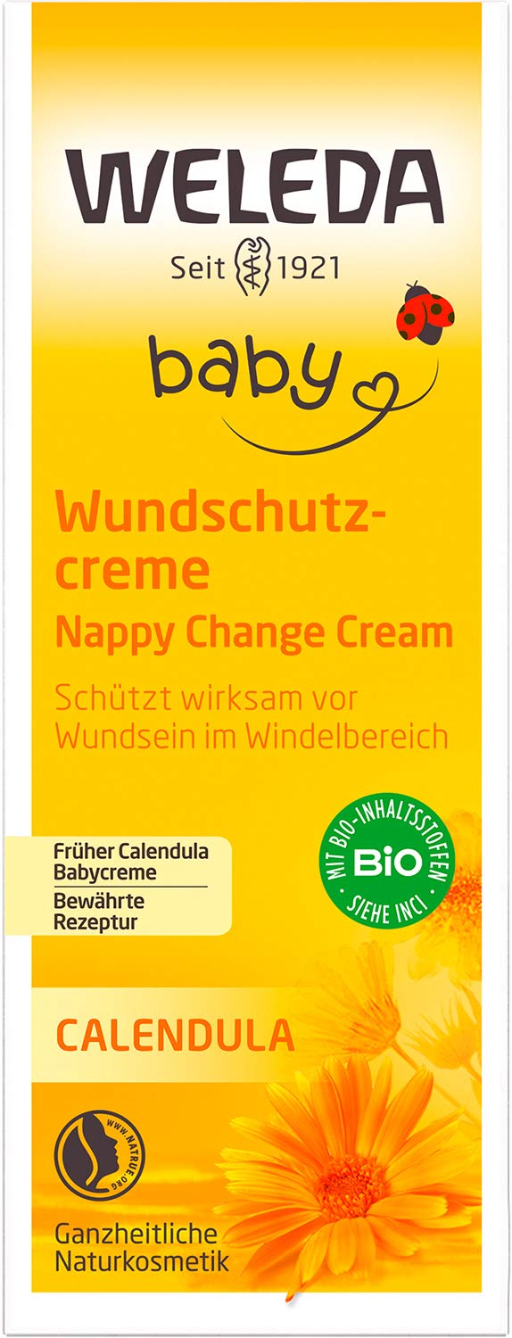 WELEDA Bio Baby Calendula Wundschutzcreme 30ml - Naturkosmetik Babypflege Windelcreme schützt empfindlicher Babyhaut im Windelbereich. Natürliche Hautpflege hilft bei gereizter Haut & Windelausschlag