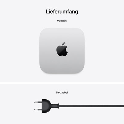Apple Mac Mini Desktop-Computer mit M4 Chip mit 10 Core CPU und 10 Core GPU: 16 GB gemeinsamer Arbeitsspeicher, 512 GB SSD Speicher, Gigabit Ethernet. Funktioniert mit iPhone/iPad
