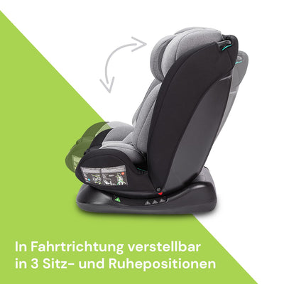 Booboo Safety London Kindersitz ohne Isofix i-Size Reboarder, von 40 bis 150 cm, Baby Autositz- Black Grey