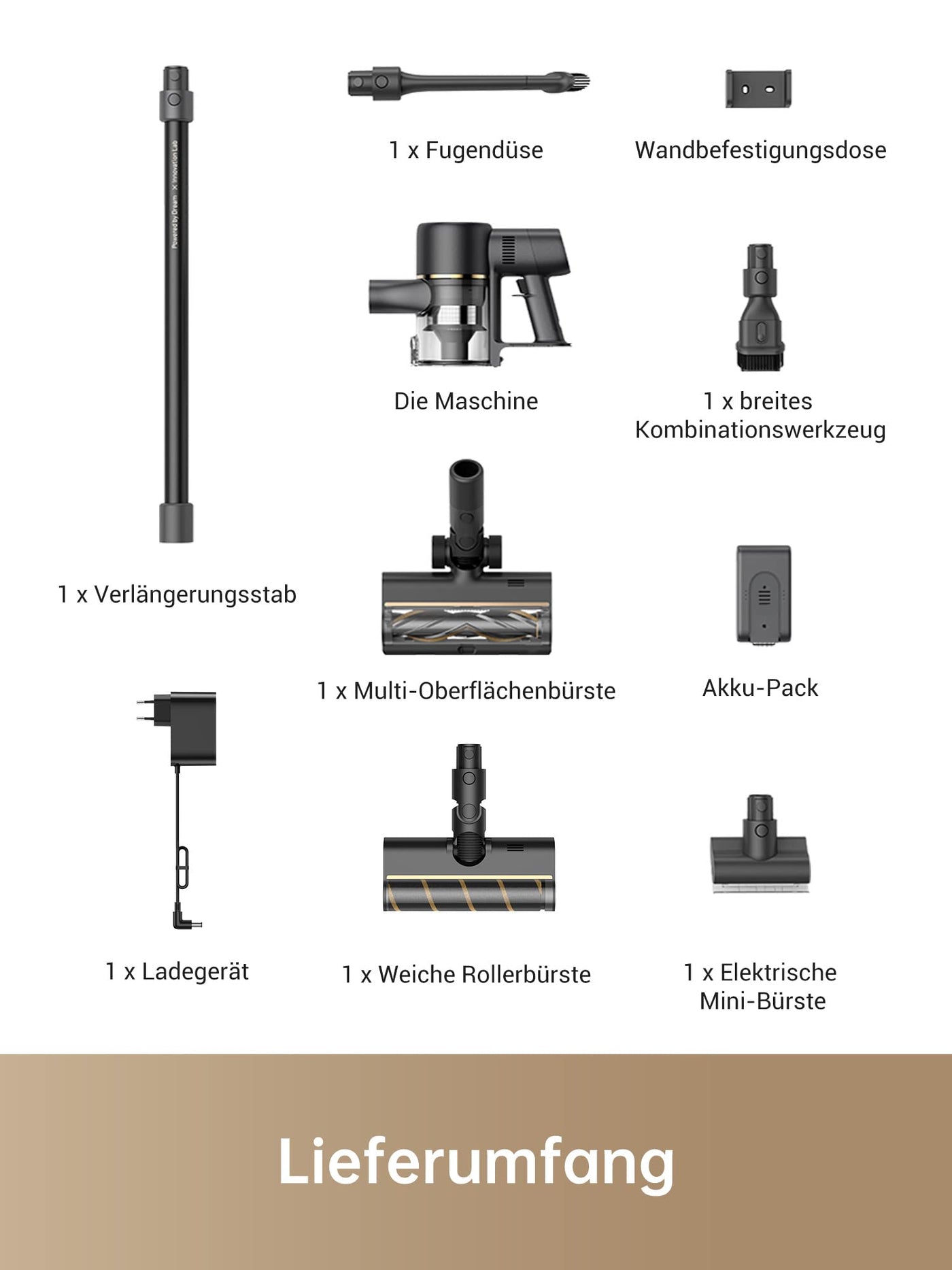 dreame R10 Pro Kabelloser Staubsauger, 150AW Starke Saugleistung, 65 Min. Laufzeit, Mehrflächenbürste, LED-Lichter, Ideal für Haus- und Autoreinigung, Leicht & Vielseitig