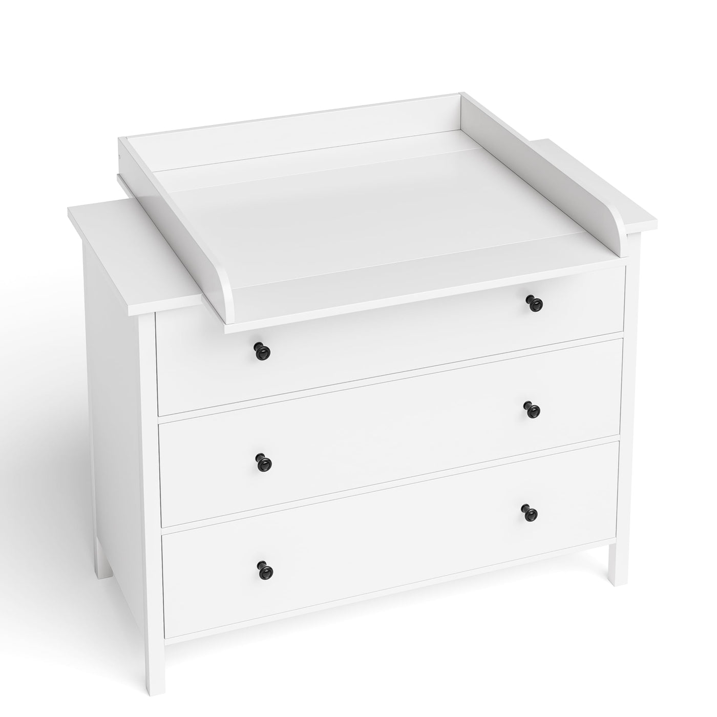 Bellabino Oti Wickelaufsatz passend für IKEA Malm, Hemnes, Nordli Kommoden, weiß, 10 x 74 x 80 cm - hochwertiger Wickelaufsatz