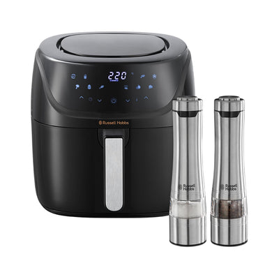 Bundle Set: Russell Hobbs Heißluftfritteuse XXL 8l [7 Kochfunktionen|10 Programme] AirFryer 27170-56 & Russell Hobbs Salz und Pfeffer Mühle elektrisch [2er Set] 23460-56