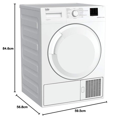 Beko DS7511PA b100 Wärmepumpentrockner, 7 kg, LED-Display, Aquawave Shcontrommel, 34 cm XL-Einfüllöffnung, Startzeitvorwahl, Kindersicherung, Knitterschutz, Weiß