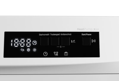 Daewoo T8HT1WA3DE Wärmepumpentrockner, A+++, 8 kg, Programmknebel und SoftTouch-Bedienung mit LED-Display, 15 Programme, Trommelinnenbeleuchtung, Weiß