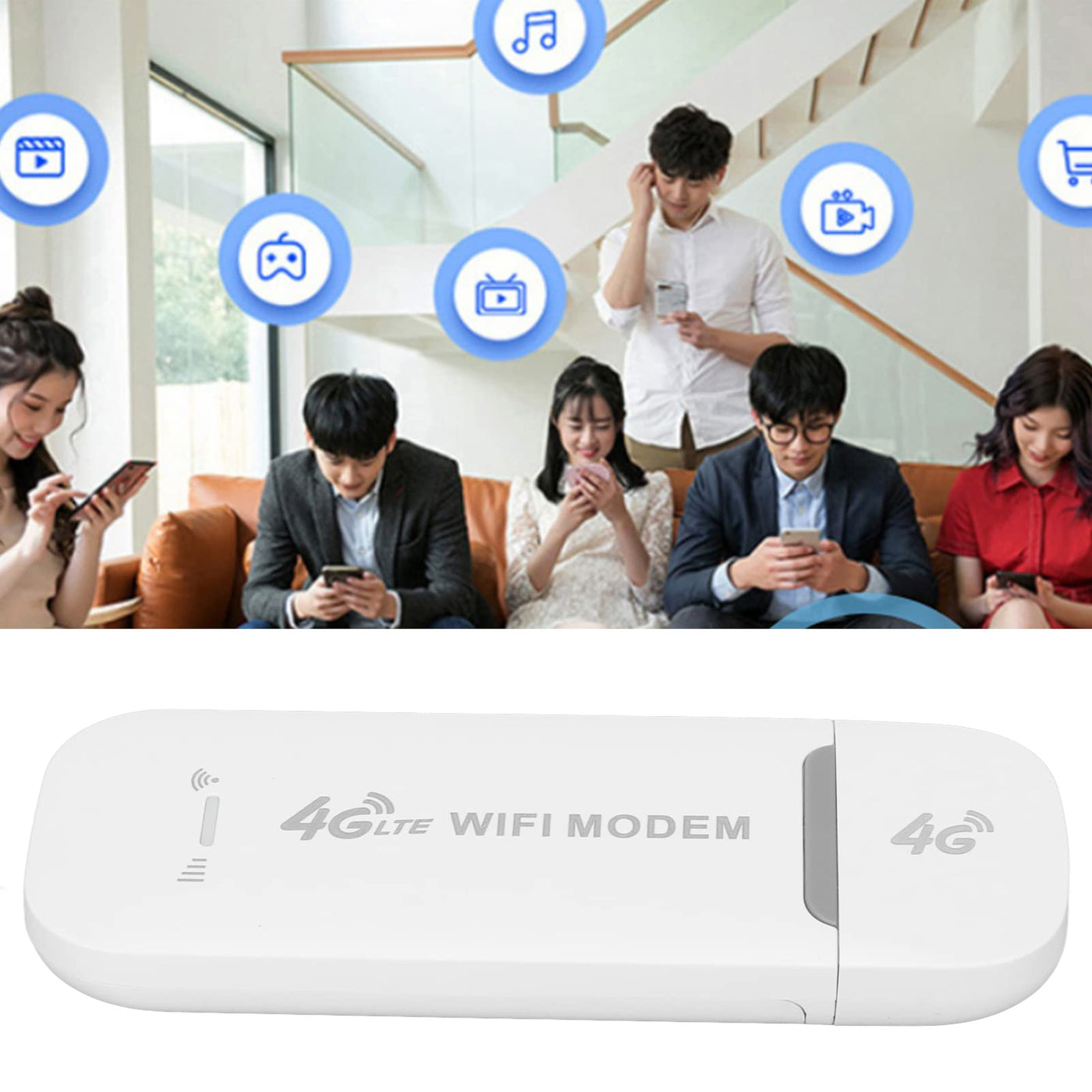 4G LTE Stick, Mobiler WLAN Router für Auto Surfstick Ohne Vertrag LTE 4G Dongle mit SIM-Kartensteckplatz 150 Mbps USB WiFi Router Netzwerk Hotspot