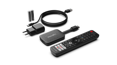 waipu.tv 4K Stick | Inkl. Fernbedienung mit Schnellwahltasten (mit TV-Steuerungstasten) | Fernsehen über WLAN | HDMI | 4K | HDR