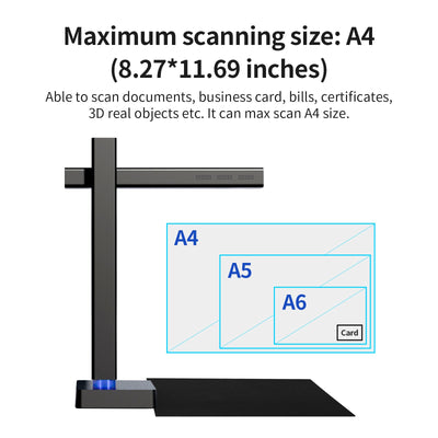 CZUR USB-Dokumentenkamera 8MP, A4 Overhead Scanner, Tragbarer Dokumentenscanner mit OCR, für Live-Präsentationen Webkonferenzen Online Unterricht, Kompatibel mit MacOS/Windows (Shine 800 Pro A4)