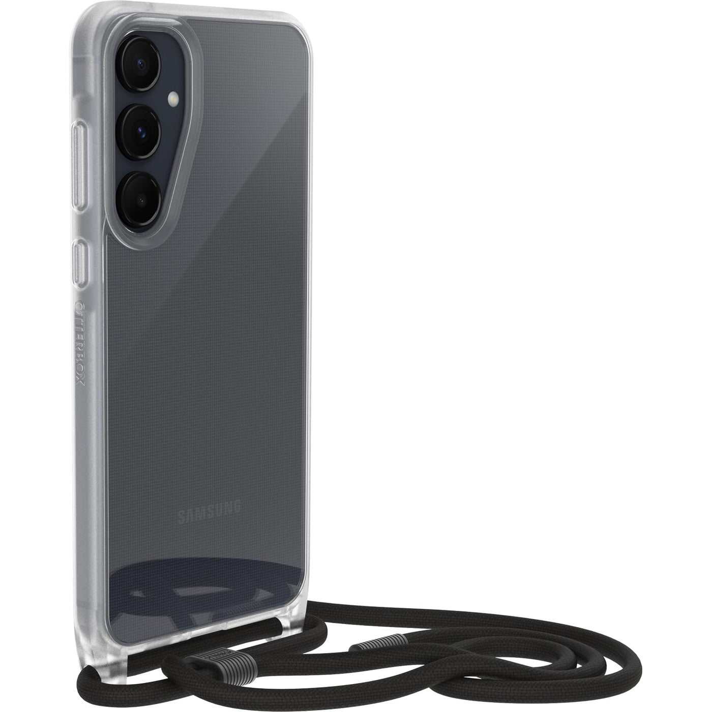 OtterBox React Necklace Hülle für Samsung Galaxy A55 5G, ultraschlanke, schützende Hülle mit Verstellbarer und Abnehmbarer Handykette, Getestet nach Militärstandard, Transparent