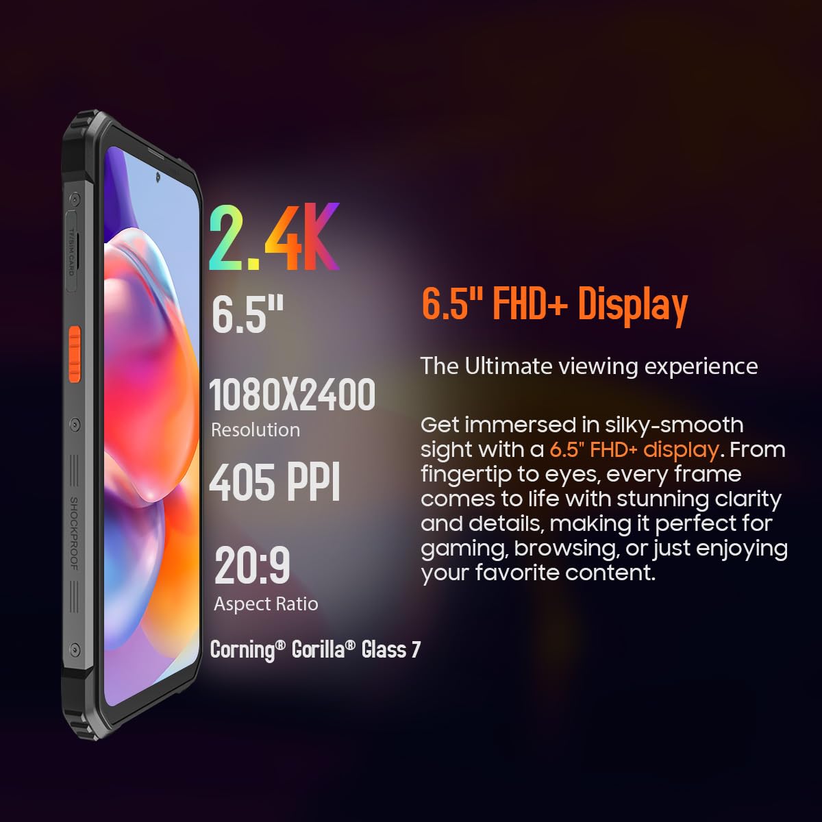 Blackview BV8900 Pro Outdoor Handy ohne Vertrag Android 13, 16GB+256GB, 6,5" FHD+ 2.4K, 64MP, 10000mAh 33W Aufladen,Dual SIM 4G Outdoor Smartphone ohne vertrag, IP68 Wasserdicht NFC OTG GPS, Schwarz