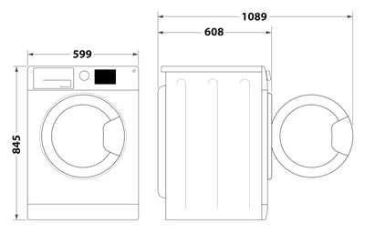 Bauknecht B7X 89 SILENCE DE Waschmaschine/Gentle-Power/Die leiseste Bauknecht Waschmaschine/A -30%/ Steam-Hygiene,-Refresh,-Finish/Volle Ladung 45Min./ Direct Drive-Motor/Vollwasserschutz