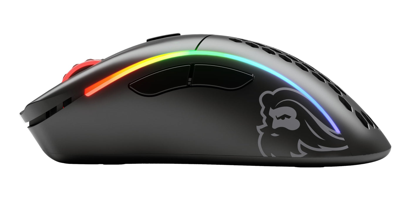 Glorious Gaming Model D Wireless Gaming Mouse – Superleichte 69 g, verzögerungsfreier 2,4-GHz-Funk, bis zu 71 Stunden Akku, RGB-Beleuchtung, BAMF-Sensor, ergonomisch, 6 Tasten – Mattschwarz