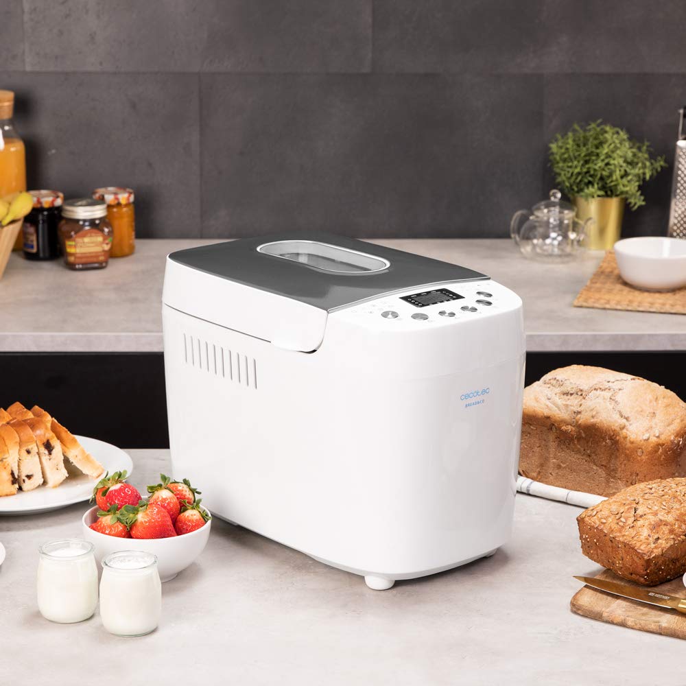 Cecotec Brotbackautomat Bread&Co 1500 PerfectCook. 850 W, 1,5 kg, 15 Programme, 15 programmierbare Stunden, 2 Widerstände, spülmaschinenfestes Tablett, Rezeptbuch