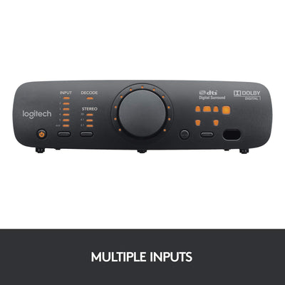 Logitech Z906 5.1 Sound System, Lautsprecher mit 1000 Watt Surround Sound, THX, Mehrere Audio-Eingänge, Fernbedienung, UK Stecker, PC/PS4/Xbox/Stereo-Anlage/TV/Smartphone/Tablet - Schwarz