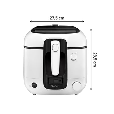 Tefal Fritteuse Super Uno FR3140 | inkl. Timer | Kapazität: 2,2 Liter | Spülmaschinengeeignete Teile | Antihaftbeschichtung | Geruchsfilter | Spritzschutz | Herausnehmbarer Behälter | Weiß/Schwarz