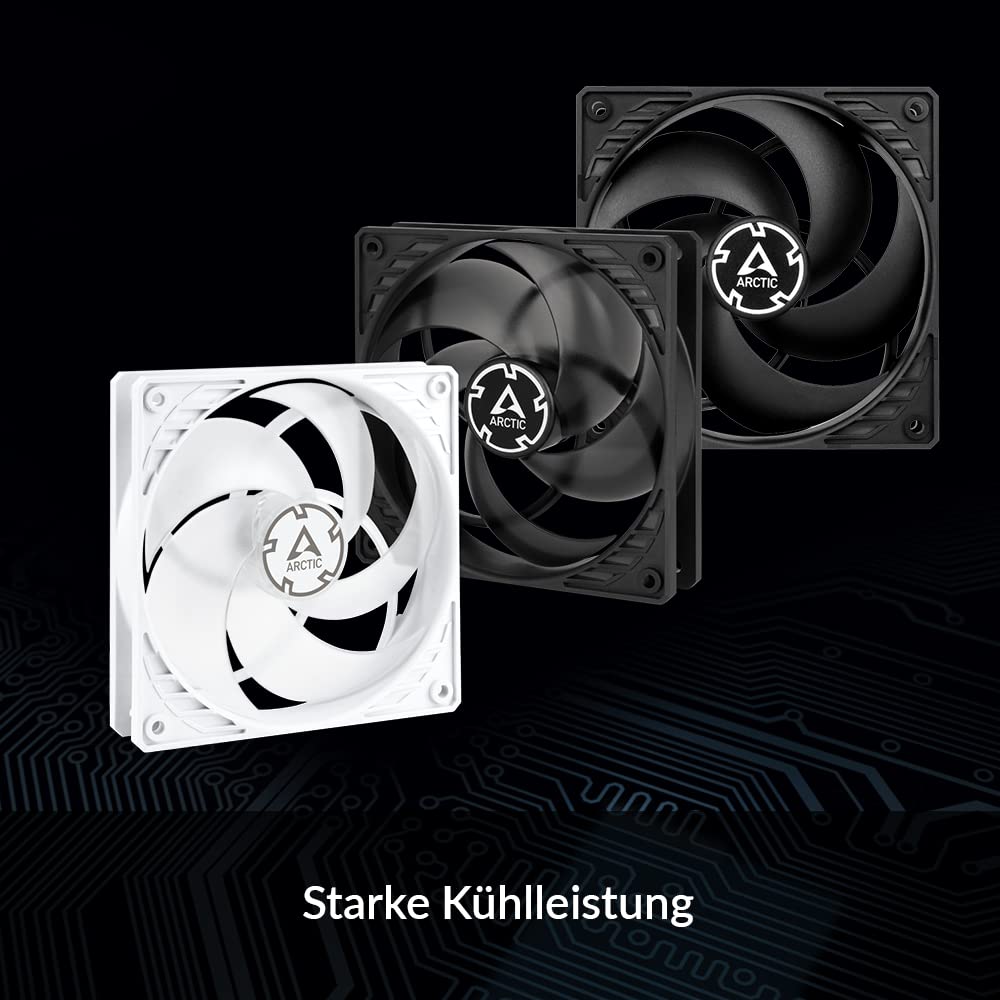 ARCTIC P12 PWM - PC Lüfter, 120 mm PWM Gehäuselüfter optimiert für statischen Druck, Case Fan, PWM-Signal reguliert Lüfterdrehzahl, 200-1800 RPM (0 RPM <5%) - Schwarz