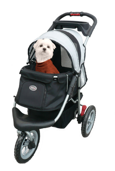 Pet Stroller IPS-070 Schwarz/Silber Hundetragetasche Trolley Innopet Comfort EFA Buggy Faltbarer Haustierbuggy Kinderwagen Kinderwagen für Hunde und Katzen