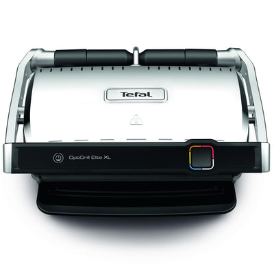 Tefal OptiGrill Elite Kontaktgrill, 12 Programme, Digitales Display mit Garstufenanzeige, Abnehmbare Platten, Elektrogrill, Edelstahl, GC750D16