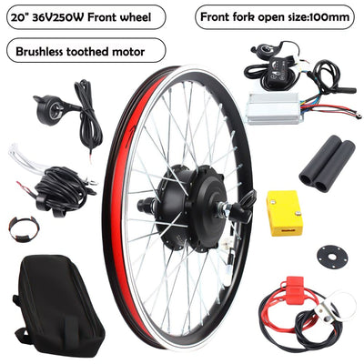 20" Zoll Ebike Umbausatz mit LCD Display, 250W 36V Frontmotor Fahrrad E-Bike Hub Umbausatz, Ebike Kit , E-Bike Vorderrad Umbausatz Kit Elektrofahrrad Umbausatz Höchstgeschwindigkeit bis zu 30km/h.