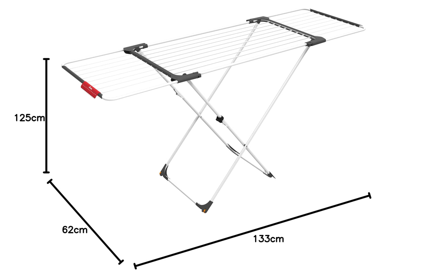 Vileda Surprise Wäscheständer, Stahl, Aluminium, Stahl, Aluminium, weiß, 62 x 12.5 x 133 cm