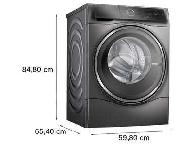 Bosch WNC254AS0, Serie 8, Smarter Waschtrockner, 10.5 kg Waschen & 6 kg Trocknen, 1400 UpM, i-Dos intelligente Waschmittel-Dosierung, entfernt 16 Fleckenarten, IronAssist mit Dampffunktion, AutoDry