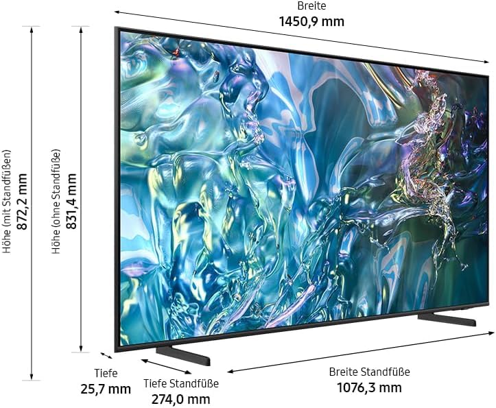 Téléviseur Samsung QLED 4K Q60D 43 pouces (QE43Q60D, modèle 2024), technologie Quantum Dot, Quantum HDR, conception AirSlim - Smart TV [2024]