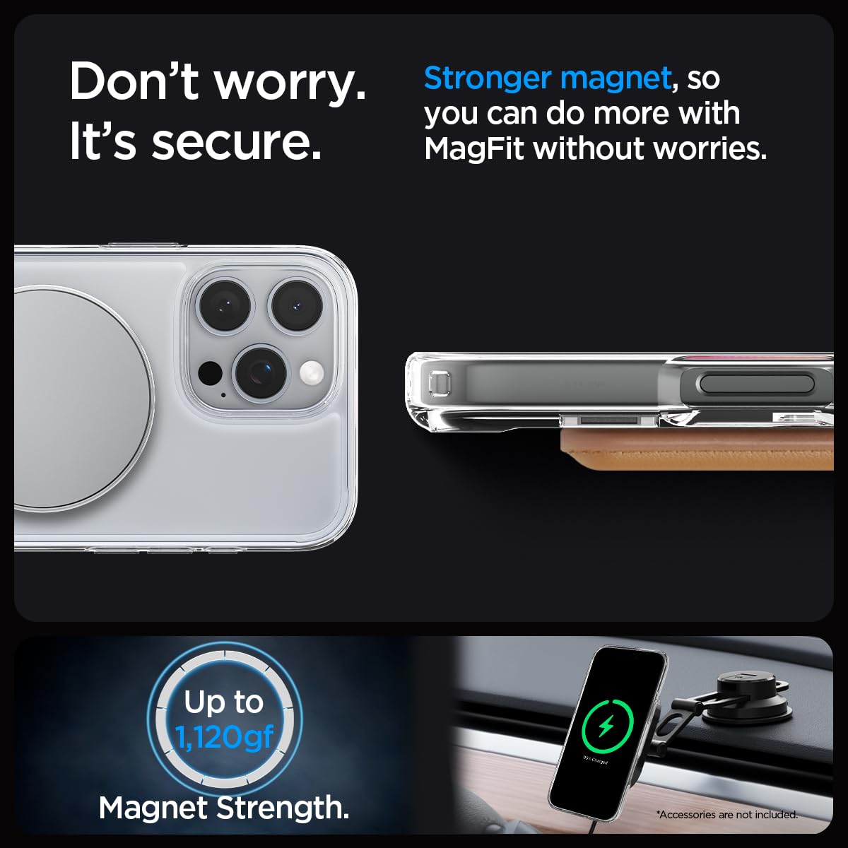 Spigen [All-in-One Ständer für iPhone 16 Pro Hülle Ultra Hybrid S MagFit für MagSafe [Verbesserte Magnestärke] Stoßfest Kratzfest Handyhülle Case -Crystal Clear