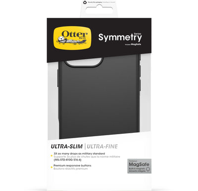 OtterBox Symmetry Series MagSafe Hülle für iPhone 16 Pro Max, stoßfest, sturzsicher, dünne Schutzhülle, 3X mehr Stürze als nach Militärstandard, Schwarz