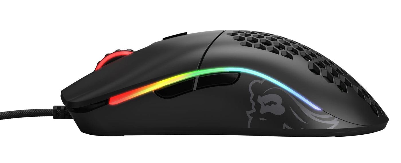 Glorious Gaming Model O Wired Gaming Mouse – superleichtes Wabendesign mit 67 g, RGB-Beleuchtung, Pixart 3360 Sensor, Omron-Schaltern, beidhändig – Mattschwarz