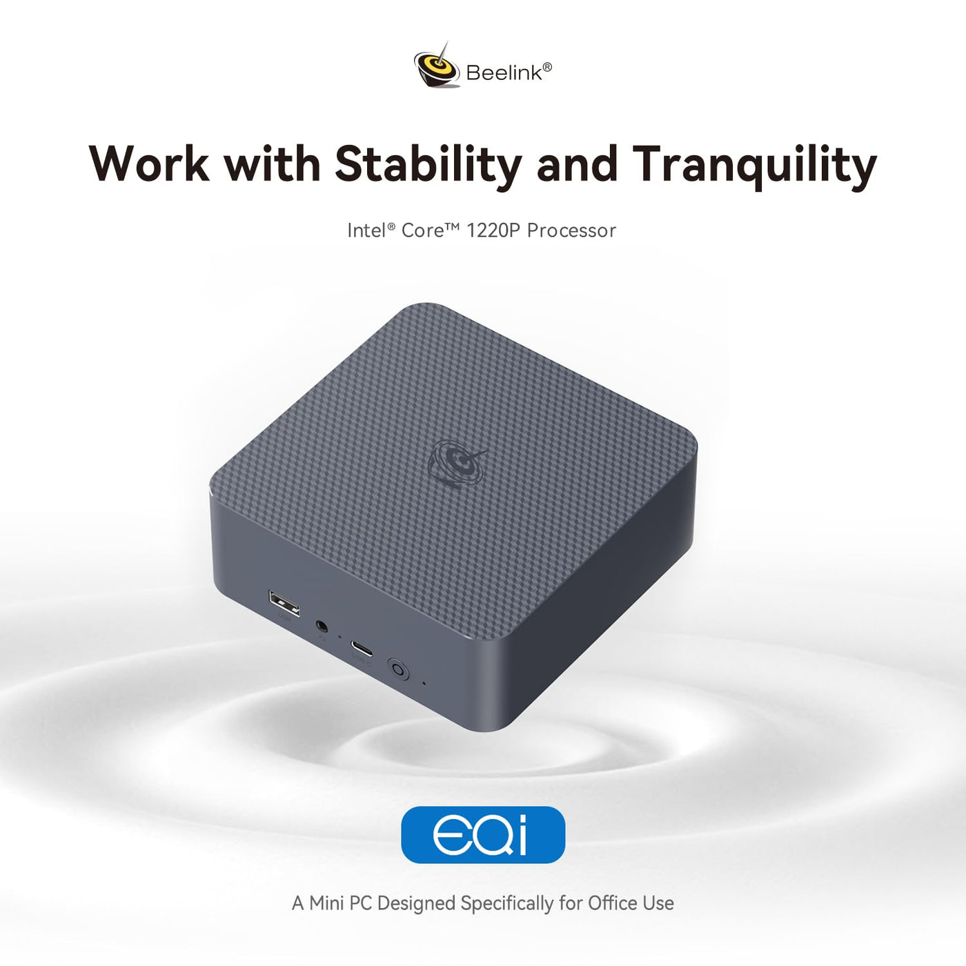 Beelink Mini PC EQi12, Intel Core 1220P (bis zu 4,4 GHz), 24GB LPDDR5 RAM 500GB M.2 PCIe4.0 SSD, 4K Dual HDMI/Dual Gigabit Ethernet/WiFi 6/BT5.2/Office Mini Desktop Computer