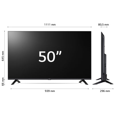 LG UHD 50'', Serie UT73 2024, Smart TV 4K, 50UT73006LA, Processore α5 Gen7, 20W, 3 HDMI, HDR10 Pro, Filmmaker Mode, Game Optimizer, Alexa, Wi-Fi, webOS 24, Sports Portal