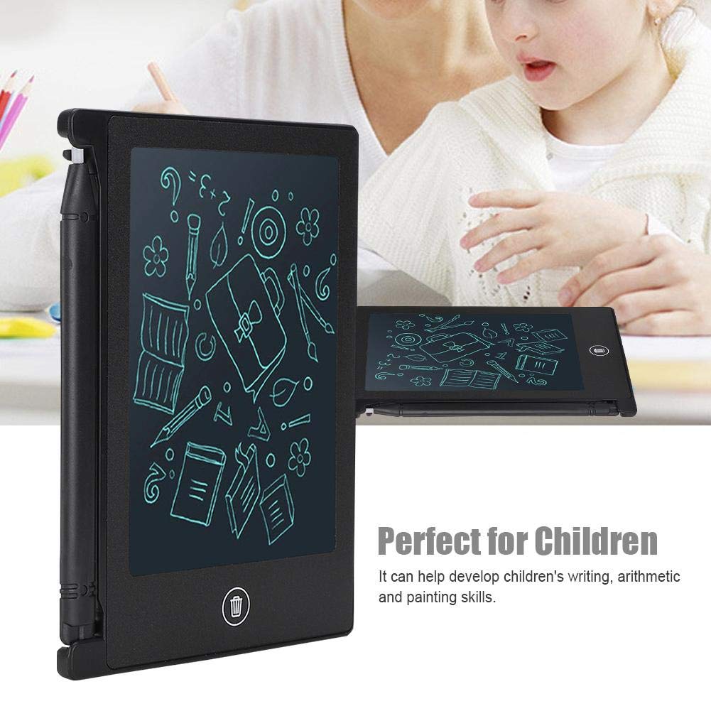 4,5-Zoll-LCD-Schreibtafel, ultradünne Handschrift-Tablette Writing Drawing Notebook LCD-Panel Portable für Kinder Kinder(Schwarz)