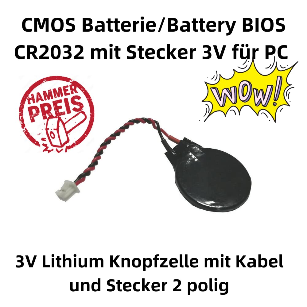 G07 3V CMOS Batterie Battery BIOS CR2032 Stecker 2 polig Stecker Kabel PC Laptop Ersatz Akku/Batterie in Ihrem Laptop