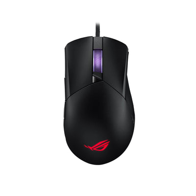 ASUS ROG Gladius III asymmetrische FPS-Gaming-Maus (19.000 DPI-Sensor (bis zu 26.000 DPI skalierbar), Push-Fit-Schaltersockel II, Zero-Click-Latenz, ROG-Paracord-Kabel, Aura Sync), Schwarz