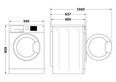 Bauknecht WAM 914 A Waschmaschine Frontlader/ 9kg / EEK A/ Kurz 30/ Kurz 45/ Anti-Allergie-Programm/ Wolleprogramm/ Startzeitvorwahl/ Dynamic Inverter Motor/ Flecken 40° Schutz vor Wasserschäden