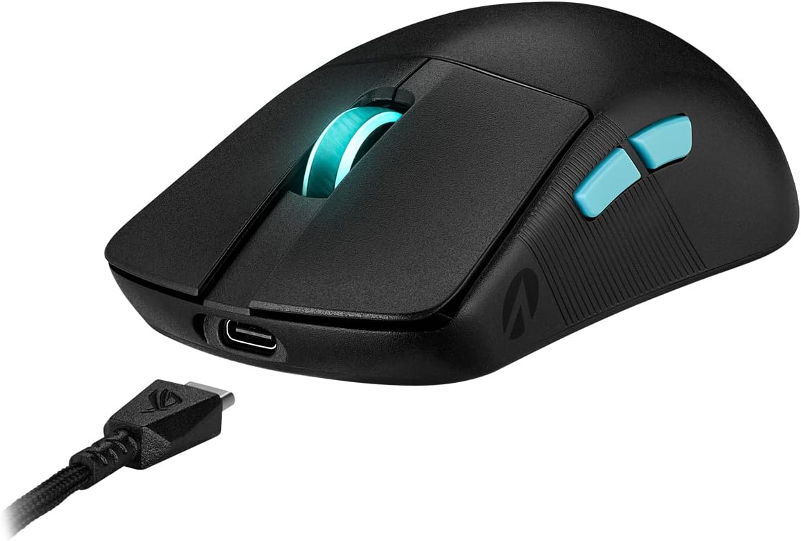 ASUS ROG Harpe Ace Aim Lab Edition RGB Gaming Maus (wireless, 2,4 GHz RF, Bluetooth, USB, optischer ROG AimPoint-Sensor 36.000 dpi, ROG Micro Switches, fünf programmierbare Tasten, Synergieprofil)